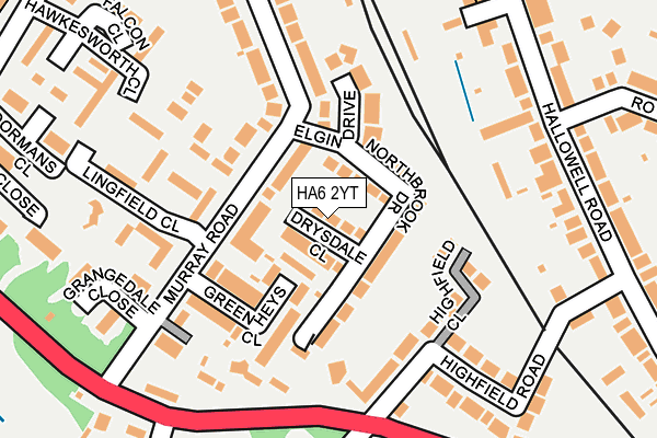 HA6 2YT map - OS OpenMap – Local (Ordnance Survey)