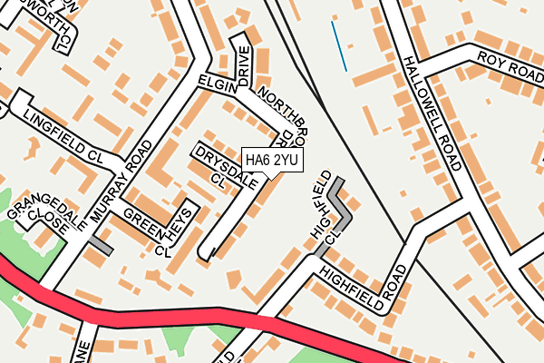 HA6 2YU map - OS OpenMap – Local (Ordnance Survey)
