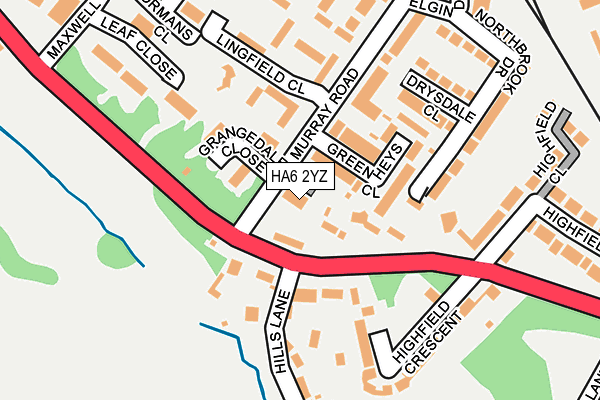 HA6 2YZ map - OS OpenMap – Local (Ordnance Survey)