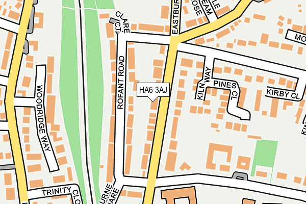 HA6 3AJ map - OS OpenMap – Local (Ordnance Survey)