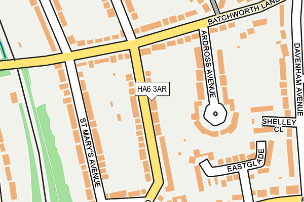 HA6 3AR map - OS OpenMap – Local (Ordnance Survey)
