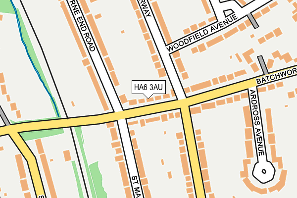 HA6 3AU map - OS OpenMap – Local (Ordnance Survey)