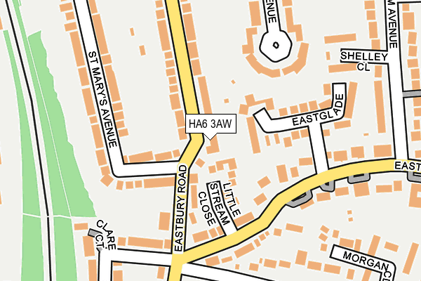 HA6 3AW map - OS OpenMap – Local (Ordnance Survey)