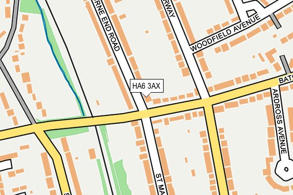 HA6 3AX map - OS OpenMap – Local (Ordnance Survey)