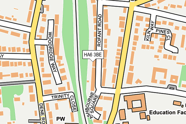 HA6 3BE map - OS OpenMap – Local (Ordnance Survey)