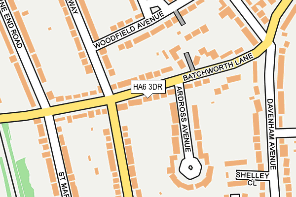 HA6 3DR map - OS OpenMap – Local (Ordnance Survey)