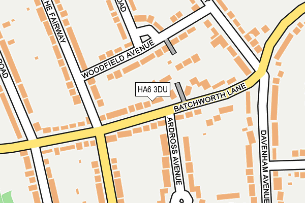HA6 3DU map - OS OpenMap – Local (Ordnance Survey)