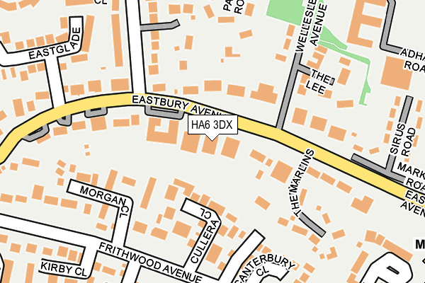 HA6 3DX map - OS OpenMap – Local (Ordnance Survey)