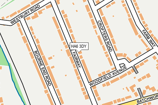 HA6 3DY map - OS OpenMap – Local (Ordnance Survey)
