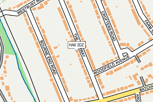 HA6 3DZ map - OS OpenMap – Local (Ordnance Survey)