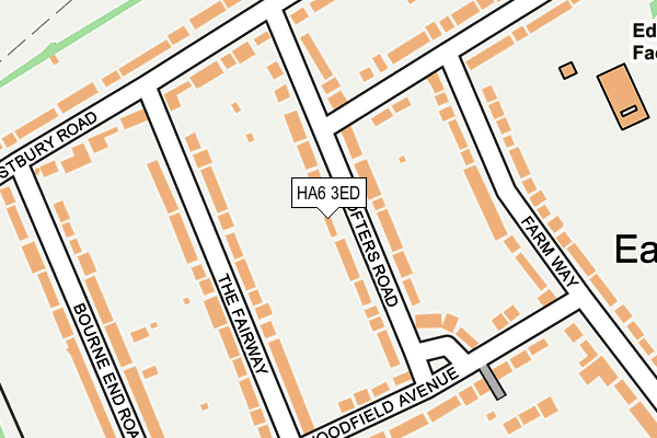 HA6 3ED map - OS OpenMap – Local (Ordnance Survey)