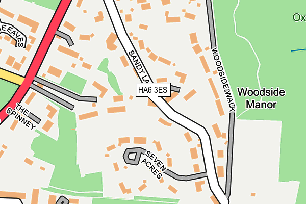 HA6 3ES map - OS OpenMap – Local (Ordnance Survey)