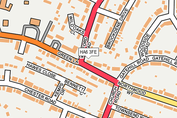 HA6 3FE map - OS OpenMap – Local (Ordnance Survey)