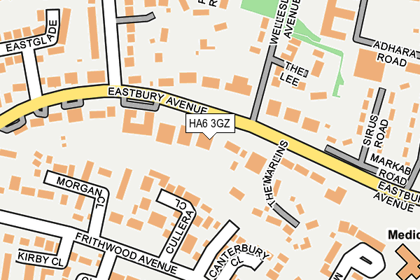 HA6 3GZ map - OS OpenMap – Local (Ordnance Survey)