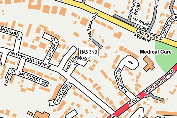 HA6 3NB map - OS OpenMap – Local (Ordnance Survey)