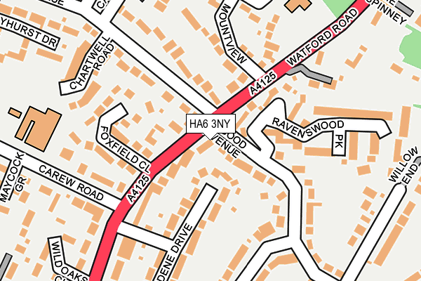 HA6 3NY map - OS OpenMap – Local (Ordnance Survey)