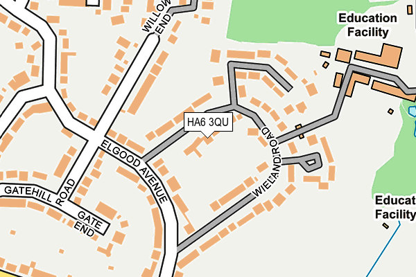 HA6 3QU map - OS OpenMap – Local (Ordnance Survey)