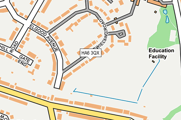HA6 3QX map - OS OpenMap – Local (Ordnance Survey)