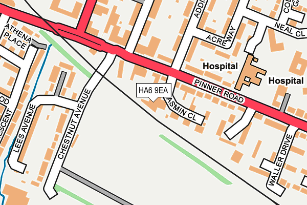 HA6 9EA map - OS OpenMap – Local (Ordnance Survey)