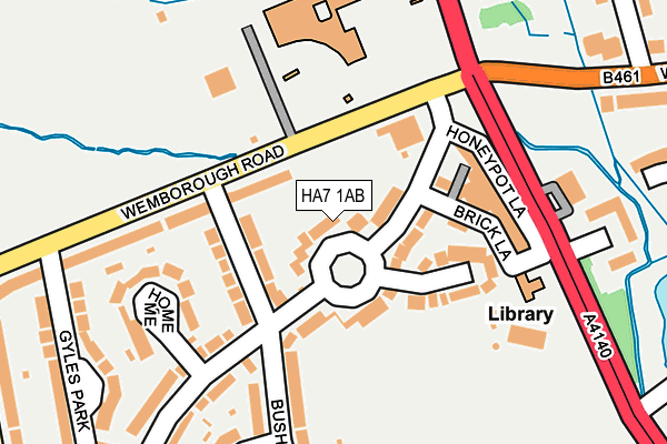 HA7 1AB map - OS OpenMap – Local (Ordnance Survey)