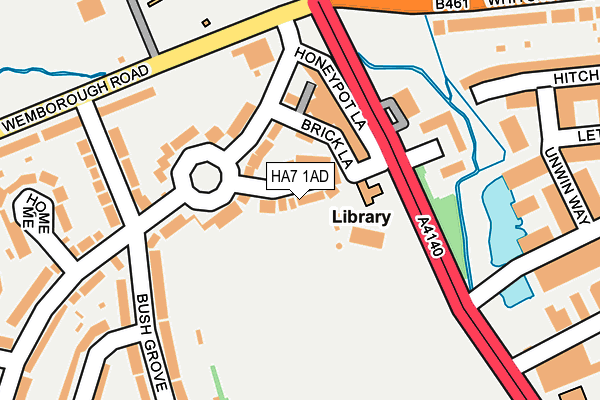 HA7 1AD map - OS OpenMap – Local (Ordnance Survey)