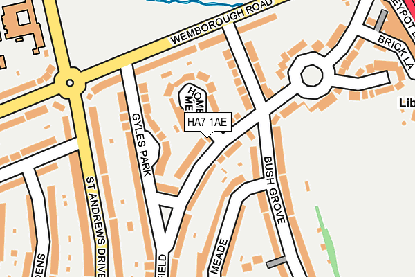 HA7 1AE map - OS OpenMap – Local (Ordnance Survey)