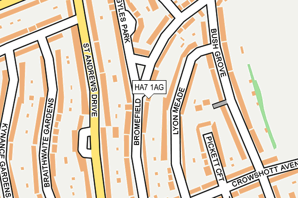 HA7 1AG map - OS OpenMap – Local (Ordnance Survey)