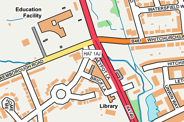 HA7 1AJ map - OS OpenMap – Local (Ordnance Survey)