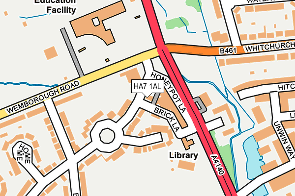 HA7 1AL map - OS OpenMap – Local (Ordnance Survey)
