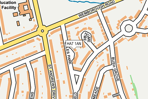 HA7 1AN map - OS OpenMap – Local (Ordnance Survey)