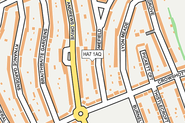 HA7 1AQ map - OS OpenMap – Local (Ordnance Survey)