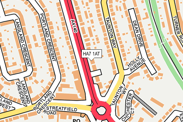 HA7 1AT map - OS OpenMap – Local (Ordnance Survey)