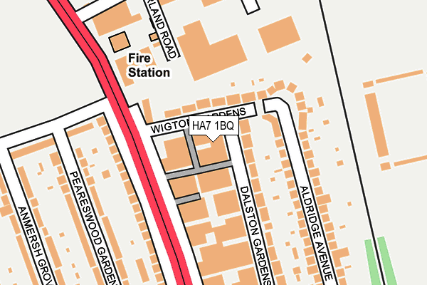 HA7 1BQ map - OS OpenMap – Local (Ordnance Survey)