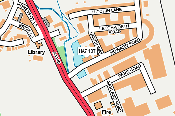 HA7 1BT map - OS OpenMap – Local (Ordnance Survey)