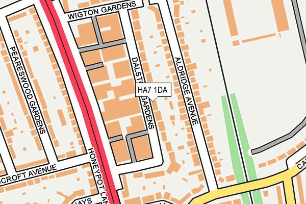 HA7 1DA map - OS OpenMap – Local (Ordnance Survey)