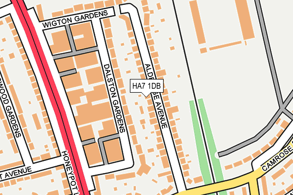 HA7 1DB map - OS OpenMap – Local (Ordnance Survey)