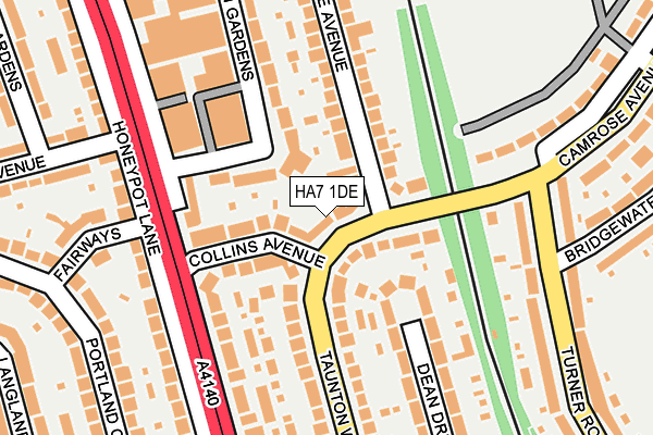 HA7 1DE map - OS OpenMap – Local (Ordnance Survey)