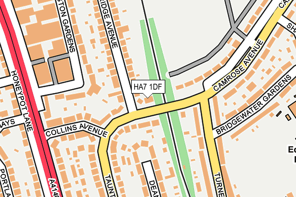 HA7 1DF map - OS OpenMap – Local (Ordnance Survey)