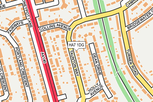 HA7 1DG map - OS OpenMap – Local (Ordnance Survey)