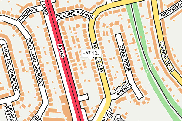 HA7 1DJ map - OS OpenMap – Local (Ordnance Survey)