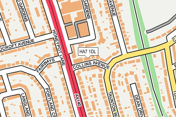 HA7 1DL map - OS OpenMap – Local (Ordnance Survey)