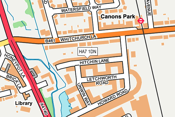 HA7 1DN map - OS OpenMap – Local (Ordnance Survey)