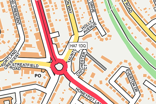 HA7 1DQ map - OS OpenMap – Local (Ordnance Survey)