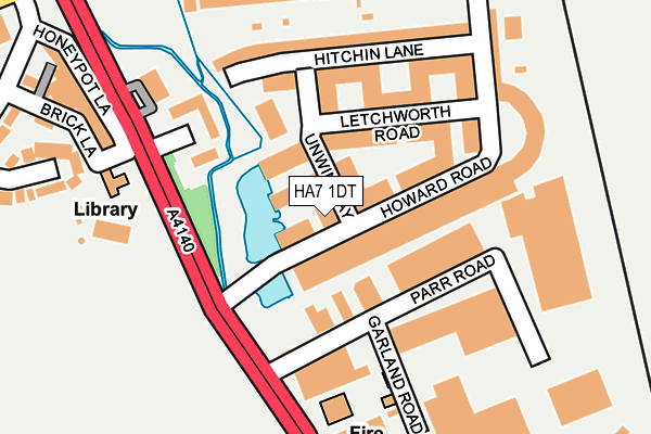 HA7 1DT map - OS OpenMap – Local (Ordnance Survey)