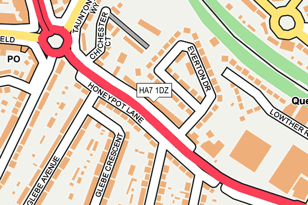 HA7 1DZ map - OS OpenMap – Local (Ordnance Survey)