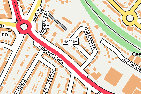 HA7 1EA map - OS OpenMap – Local (Ordnance Survey)