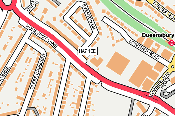 HA7 1EE map - OS OpenMap – Local (Ordnance Survey)