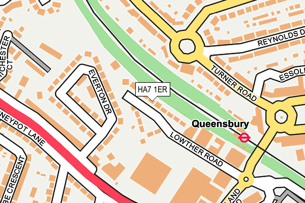 HA7 1ER map - OS OpenMap – Local (Ordnance Survey)