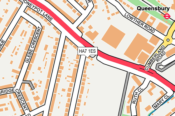 HA7 1ES map - OS OpenMap – Local (Ordnance Survey)