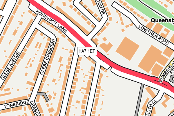 HA7 1ET map - OS OpenMap – Local (Ordnance Survey)